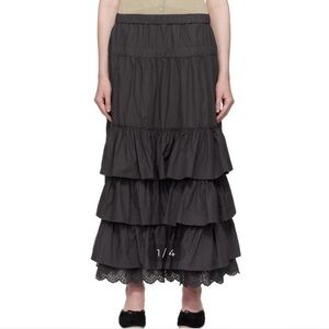 Open YY rolled waist tiered skirt